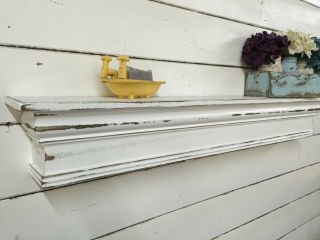 Vintage Style Mantle,  Shabby Chic Floating Shelf,  Farmhouse Mantle,  60 Inches