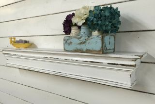 vintage style mantle,  shabby chic floating shelf,  farmhouse mantle,  60 inches 4