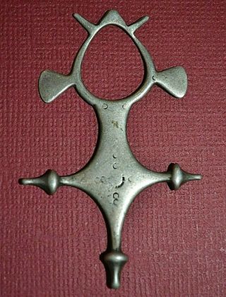 Antique Nomadic Tuareg Tribal Ethnic Silver Cross Amulet Pendant Niger,  Africa