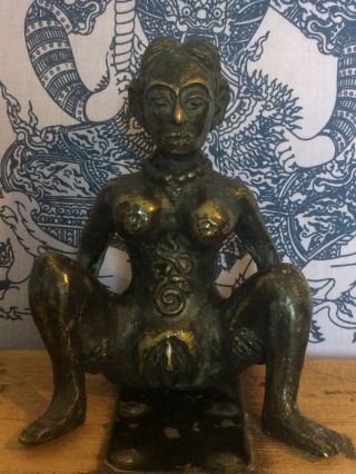 Large Antique Bronze Fertility Statues From Burma.  Oversize Genitalia 2