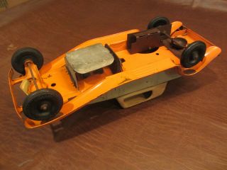 1930s GIRARD TOYS PRESSED STEEL WINDUP and BATTERY OP BIG PIERCE ARROW COUPE TOY 9