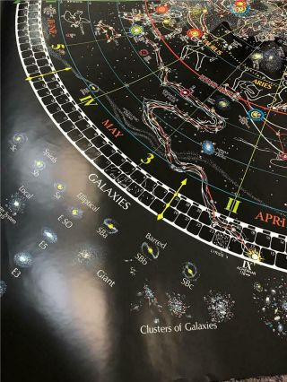 Vintage 1981 Map Universe Chart Celestial Stars Glow in Dark School 36x36 Poster 5