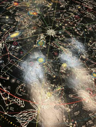 Vintage 1981 Map Universe Chart Celestial Stars Glow in Dark School 36x36 Poster 8