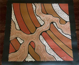 Australian Aboriginal Hand Painting On Canvas Artist Signed