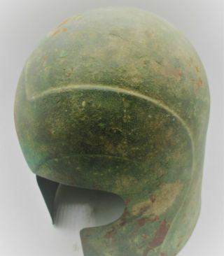 EXTREMELY RARE ANCIENT GREEK ARCHAIC BRONZE WARRIORS HELMET 600 - 500BCE PERFECT 5