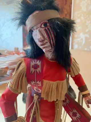 Stunning Vintage Hopi Kachina Doll - Pow Wow Dancer - Native American Folk Art 10