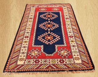 Authentic Hand Knotted Vintage Turkish Wool Area Rug 6.  7 X 3.  5 Ft