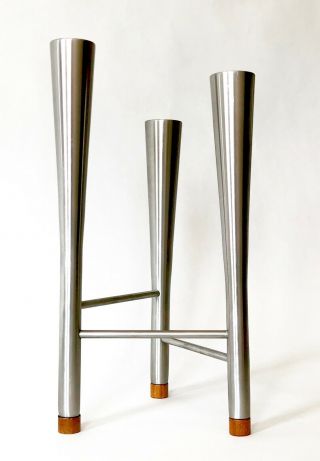 Vintage Robert Welch ' Campden ' Three - Part Candleholder Stainless Steel Old Hall 6