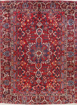 Vintage Geometric Bakhtiari Oriental Area Rug Hand - Made Living Room Carpet 9x13