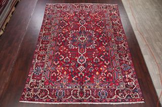 VINTAGE Geometric Bakhtiari Oriental Area Rug Hand - made LIVING ROOM Carpet 9x13 2