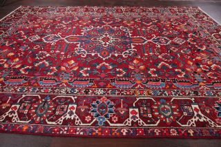 VINTAGE Geometric Bakhtiari Oriental Area Rug Hand - made LIVING ROOM Carpet 9x13 7