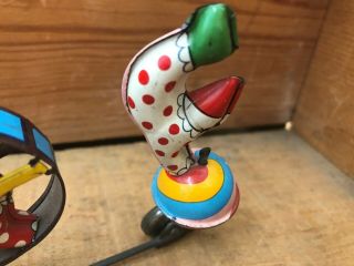 Vintage TPS Japan Tin windup Litho Elephant & Clowns Circus toy 5