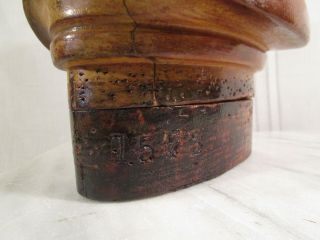 Antique Millinery Wooden Puzzle Hat Making Form Mold 1573 Sz 22 5