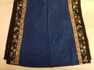Chinese Embroidered Women ' s Antique Blue Robe,  19th C 10