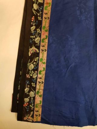 Chinese Embroidered Women ' s Antique Blue Robe,  19th C 11