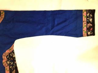 Chinese Embroidered Women ' s Antique Blue Robe,  19th C 4