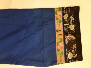 Chinese Embroidered Women ' s Antique Blue Robe,  19th C 5