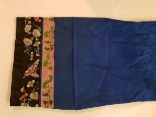 Chinese Embroidered Women ' s Antique Blue Robe,  19th C 7