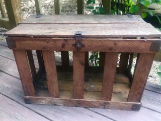 Large 23”x16”x11” Primitive Wooden Chicken Crate