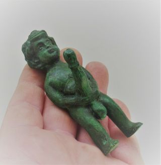 CIRCA 100 - 300AD ANCIENT ROMAN BRONZE STATUETTE OF PRIAPUS FERTILITY STATUE 2