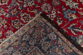 Vintage Traditional Floral RED & LIGHT BLUE Oriental Area Rug Hand - Knotted 9x13 12
