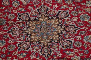 Vintage Traditional Floral RED & LIGHT BLUE Oriental Area Rug Hand - Knotted 9x13 5