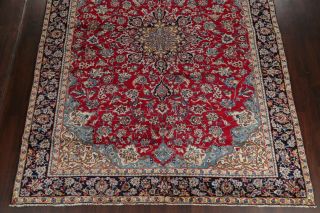 Vintage Traditional Floral RED & LIGHT BLUE Oriental Area Rug Hand - Knotted 9x13 6