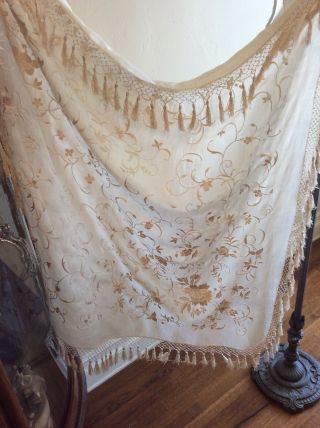 SILK Embroidered Piano Shawl 4