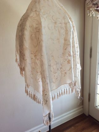 SILK Embroidered Piano Shawl 7