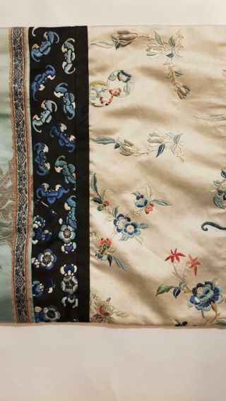 Chinese Embroidered Woman ' s Antique Robe With Prunus And Ruyi,  19th C 4