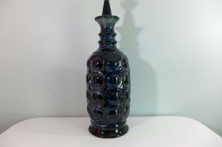 Mod Blue Pottery Lamp Large Dot Design Vintage Ceramic Lamp Base Blue and White 4