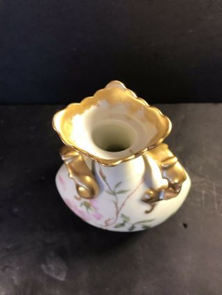 A French Porcelain Limoges Vase All Handpainted And Gilded Circa 1925 8