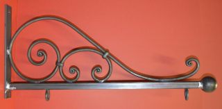 Sign Bracket Holder,  Wrought Iron Scroll 29 in. ,  by Worthington Forge in USA 7