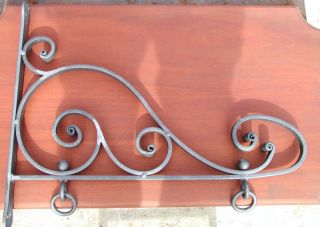 Sign Bracket Holder,  Wrought Iron Scroll 29 in. ,  by Worthington Forge in USA 8