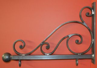 Sign Bracket Holder,  Wrought Iron Scroll 29 in. ,  by Worthington Forge in USA 9