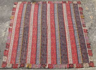 Antique Kashmir Shawl Hand Woven Pashmina Wool Twill Tapestry Weave Khani