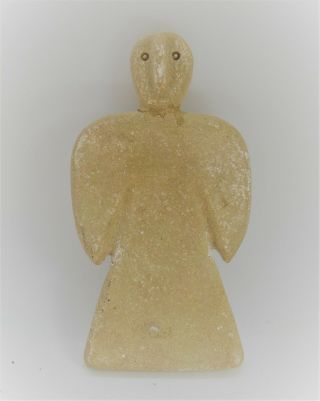 Museum Quality Ancient Near Eastern Soumerian Stone Winged Idol Mother Goddess