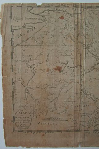 Rare 18th century map Pennsylvania O.  Carleton 1793 2