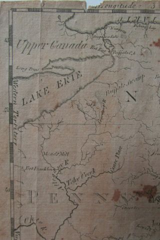 Rare 18th century map Pennsylvania O.  Carleton 1793 5