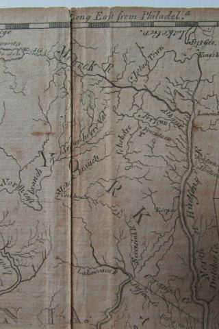 Rare 18th century map Pennsylvania O.  Carleton 1793 7