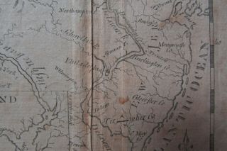 Rare 18th century map Pennsylvania O.  Carleton 1793 9