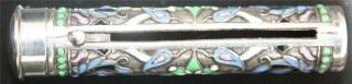 Antique Imperial Russian Silver Cloisonne lipstick Holder 84 Imperial Russian 3