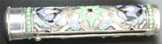 Antique Imperial Russian Silver Cloisonne lipstick Holder 84 Imperial Russian 4
