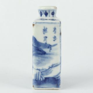 Antique Chinese Blue and White Porcelain Snuff Bottle no Cover 5