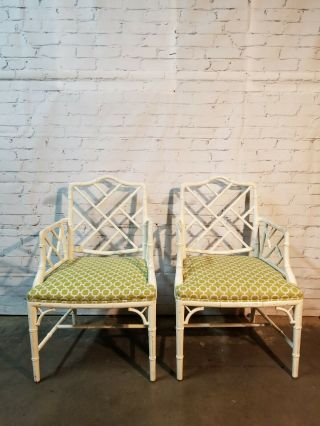 Chippendale Faux Bamboo Dining Chairs,  lacquered wood Chinese Chippendale 6