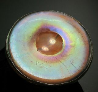LOETZ Iridescent Art Glass Vase LaPierre Sterling Silver Overlay Sgd ca 1900 NR 11