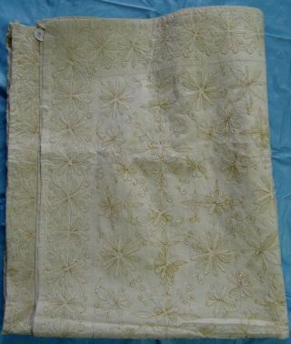 Handmade Golden Thread Hand Embroidery Indian Vintage Tapestry Throw Wall Art