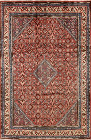 One - Of - A - Kind Geometric Mahal Oriental Hand - Knotted 6x10 Wool Area Rug
