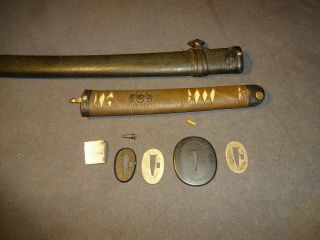 Japanese WWll NLF officer ' s sword in type 44 mountings Gendaito 
