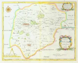 1722 Antique Map - Rutland By Robert Morden Hand Coloured